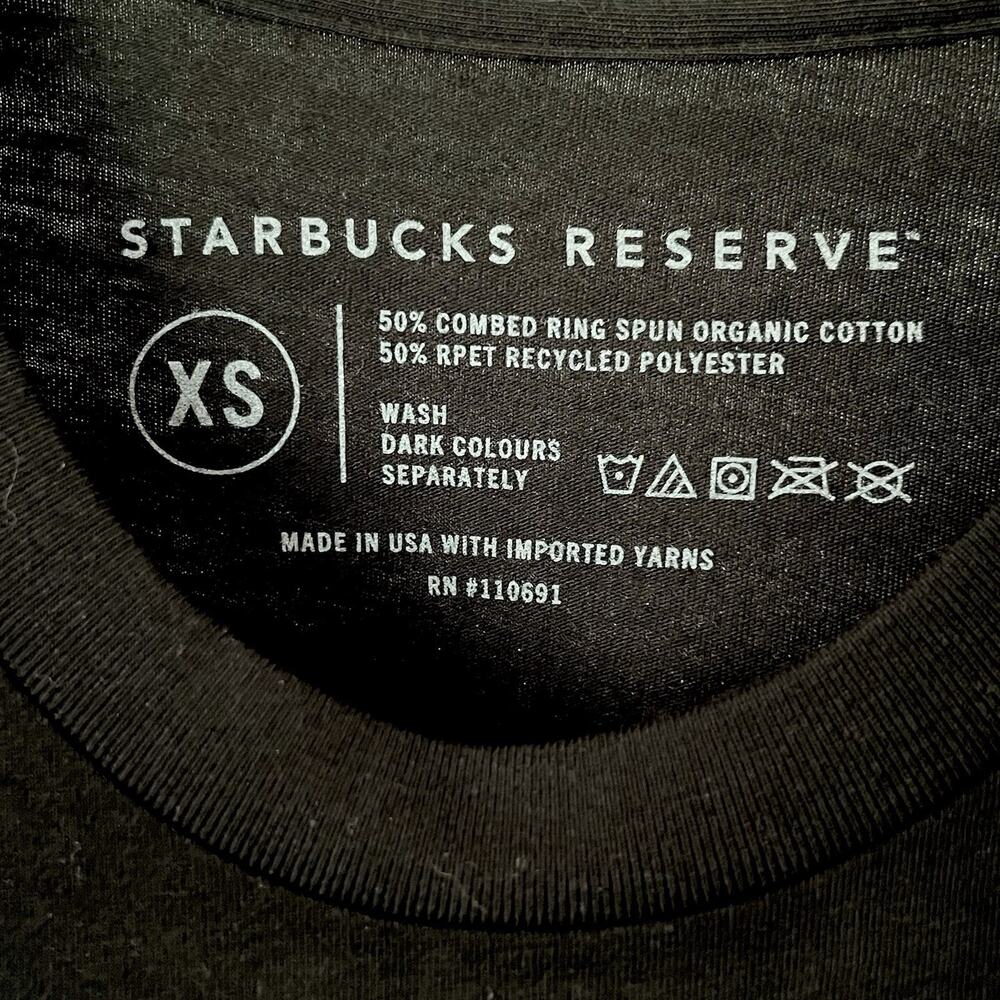 Starbucks Reserve Roastery Graphic T-Shirt Black Green Laurel Women's XS Seattle - Picture 5 of 5